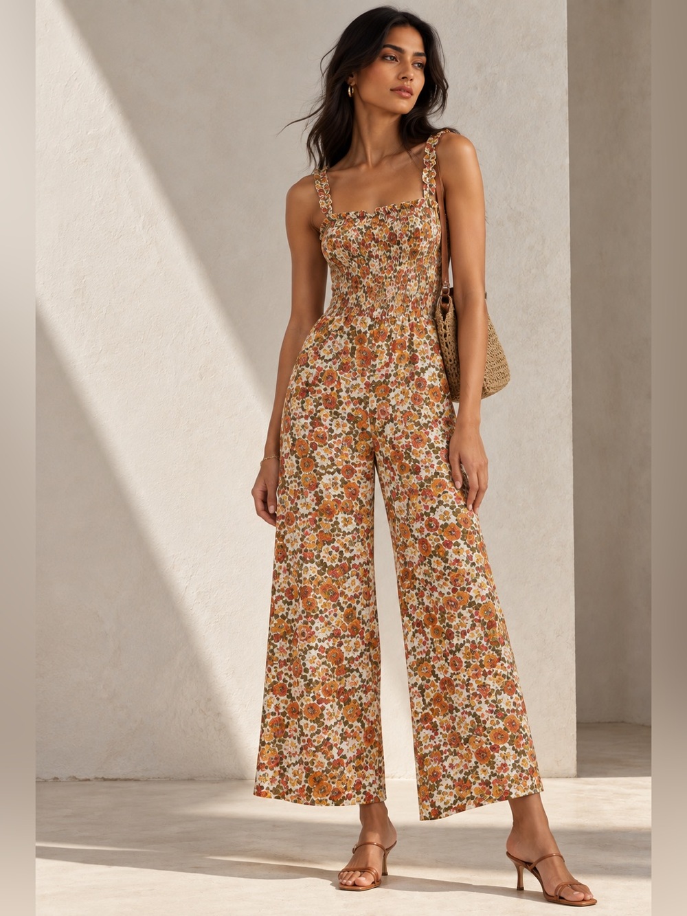 Faithfull the Brand Bernard Jumpsuit – Apricot La Rose Floral – US 4 / Small